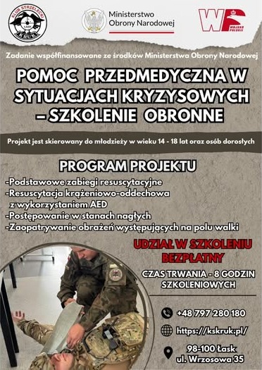 „Pomoc Przedmedyczna w&nbsp;Sytuacjach Kryzysowych – Szkolenie Obronne”